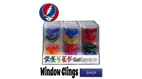 grateful dead window clings|Grateful Dead Bear Head Gel Gems wholesale .